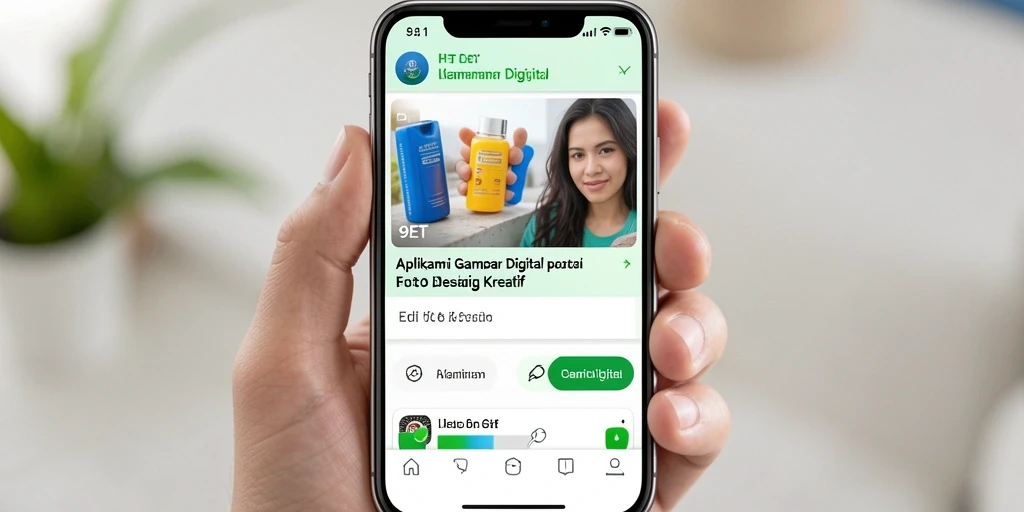 Tampilan antarmuka aplikasi 9ET untuk editing gambar digital yang menarik.