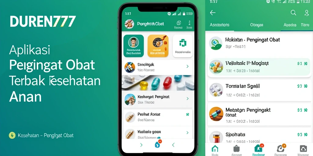 Tampilan antarmuka pengguna aplikasi Pengingat Obat DUREN777.