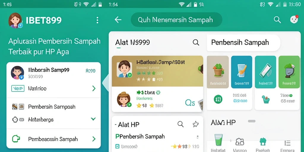 Antarmuka pengguna aplikasi Pembersih Sampah IBET899 yang intuitif.