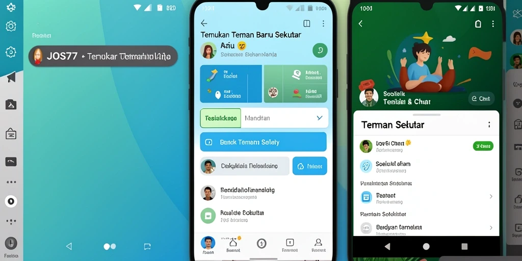 Antarmuka interaktif untuk menjalin pertemanan baru.