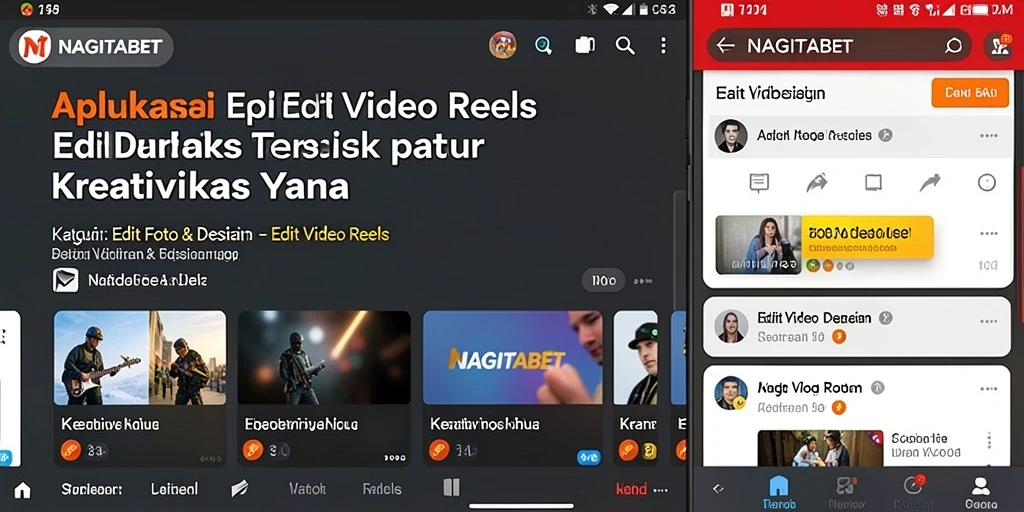 Antarmuka pengguna NAGITABET untuk Edit Video Reels yang menarik.