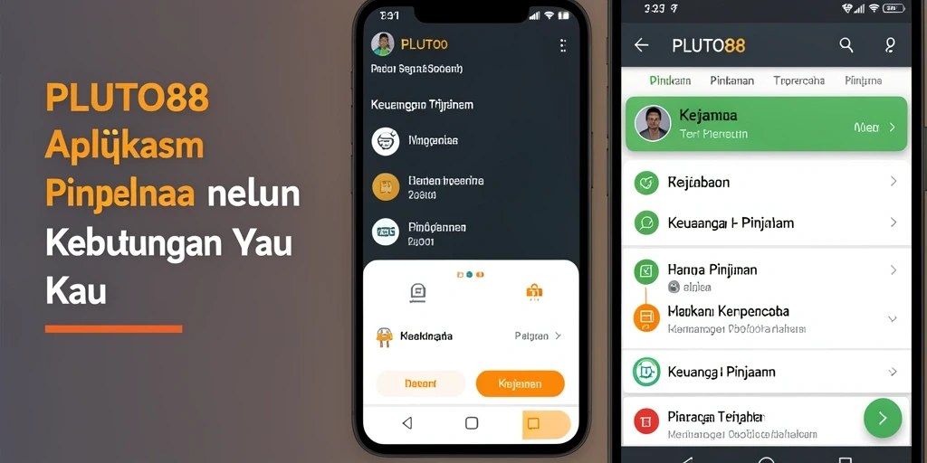 Antarmuka aplikasi PLUTO88 yang modern dan intuitif untuk pengajuan pinjaman.
