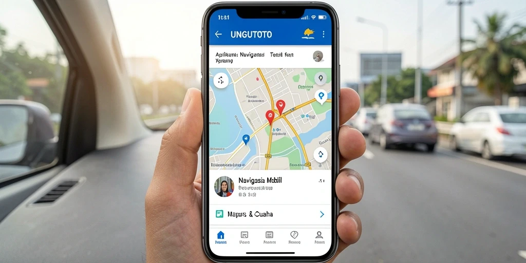 Antarmuka aplikasi UNGUTOTO untuk navigasi mobil yang modern dan intuitif.