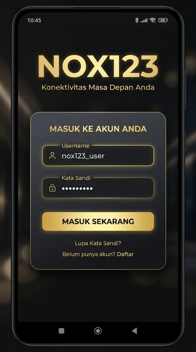 Halaman Masuk Akun nox123 untuk Pengguna Android